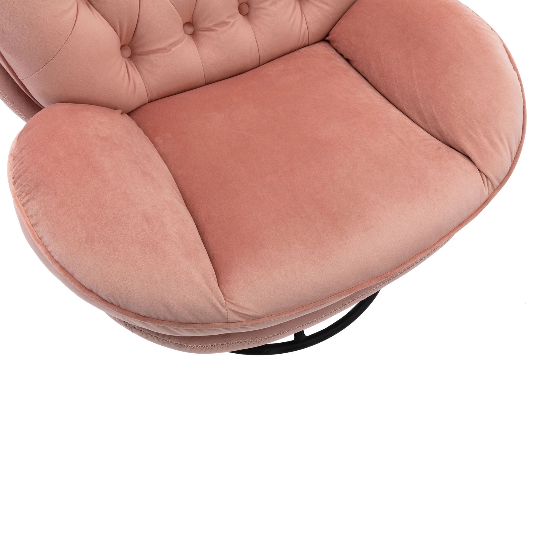Swivel Accent Chair with Ottoman, Velvet Accent Chair with Footrest, Mid - Century Modern Lounge Chair and Ottoman Set, Reading Chair for Living Room, Bedroom, Reading Room, Home Office, Blue