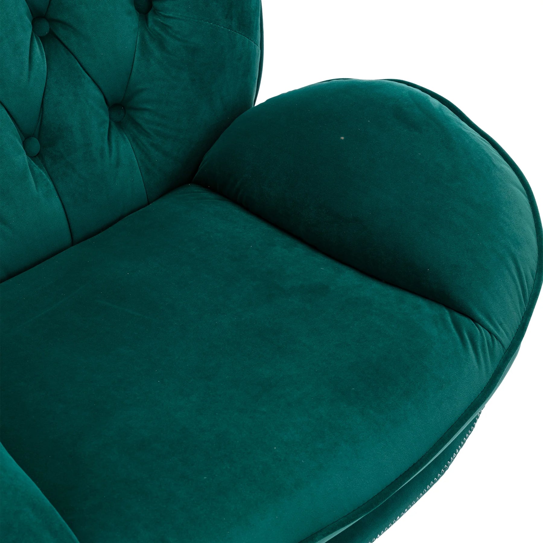 Swivel Accent Chair with Ottoman, Velvet Accent Chair with Footrest, Mid - Century Modern Lounge Chair and Ottoman Set, Reading Chair for Living Room, Bedroom, Reading Room, Home Office, Blue