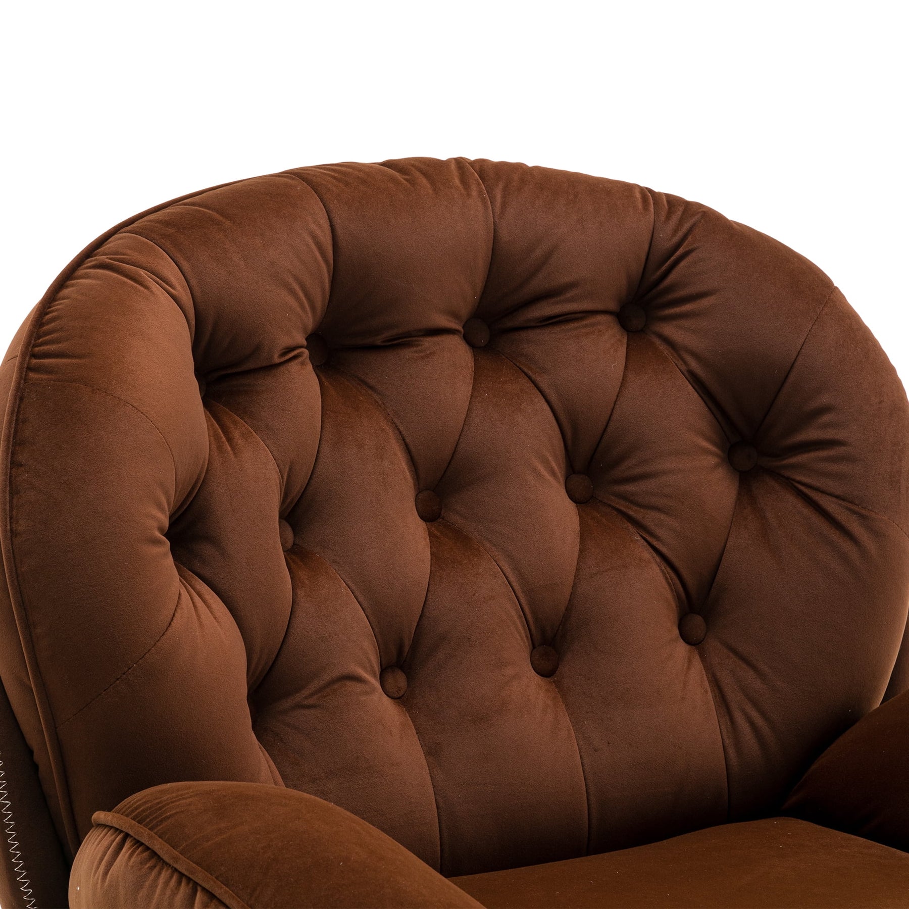 Swivel Accent Chair with Ottoman, Velvet Accent Chair with Footrest, Mid - Century Modern Lounge Chair and Ottoman Set, Reading Chair for Living Room, Bedroom, Reading Room, Home Office, Blue