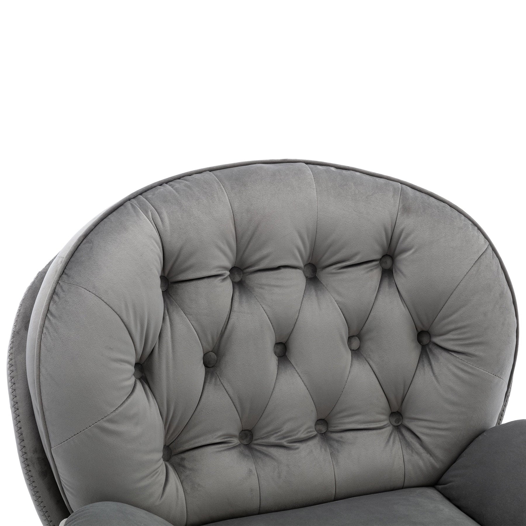 Swivel Accent Chair with Ottoman, Velvet Accent Chair with Footrest, Mid - Century Modern Lounge Chair and Ottoman Set, Reading Chair for Living Room, Bedroom, Reading Room, Home Office, Blue